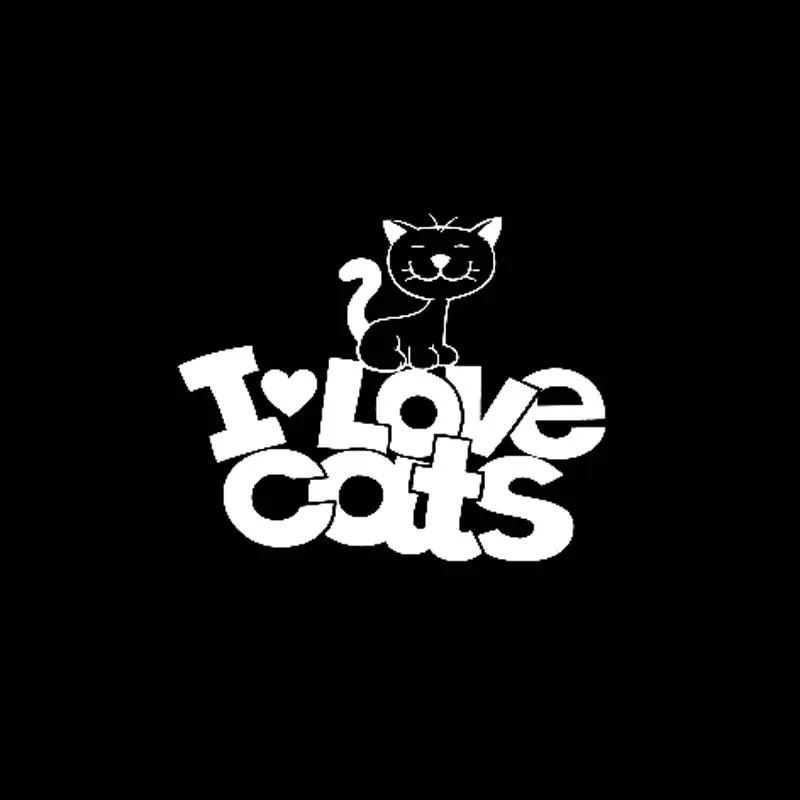 YJZT 14 7 см * 12 2 Виниловая наклейка I Love Cats мультяшный Кот котенок стикер для