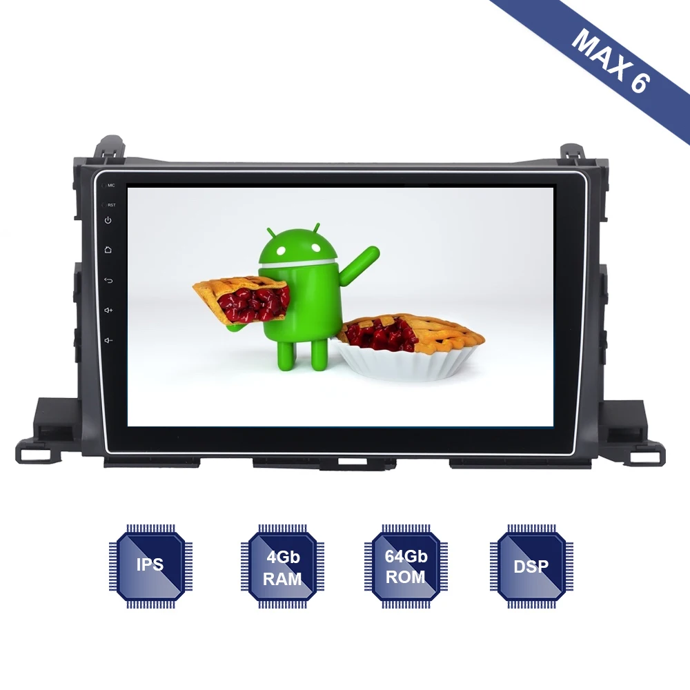 Автомагнитола 2 Din на Android 10 0 с GPS-навигацией для Toyota Highlander 2014 2015 2016 2017 2018 PX6 DSP