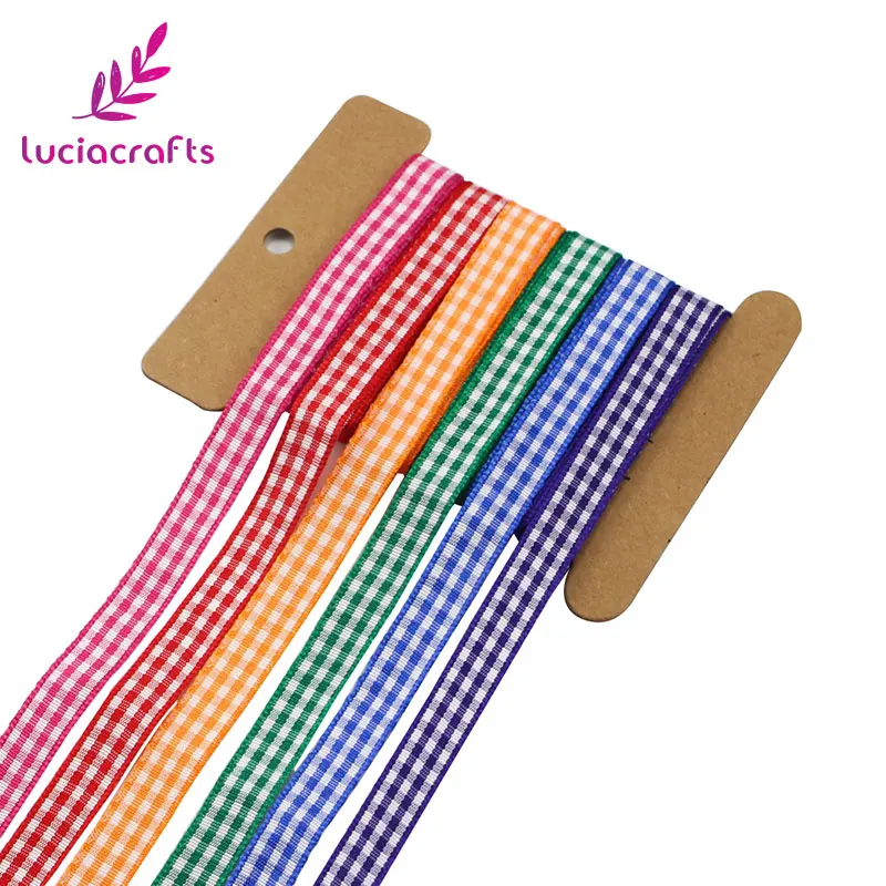 Lucia crafts, 6 ярдов(1 ярд/цвет), 10 мм, лента с принтом в горошек, корсажная лента для лука, для самостоятельного пошива одежды, аксессуары R0402