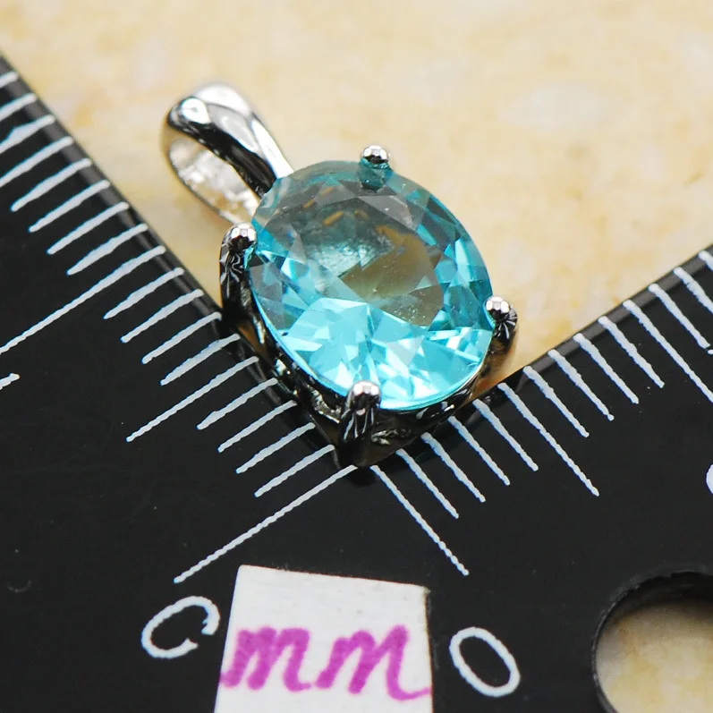 Светильник-голубой кристалл из циркония бриллиантовая серебряная