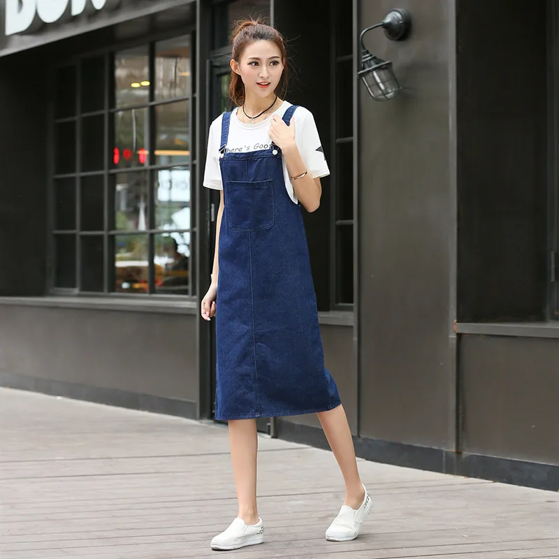 женская спецодежда Для женщин платье из джинсовой ткани 2018 Новый сезон: