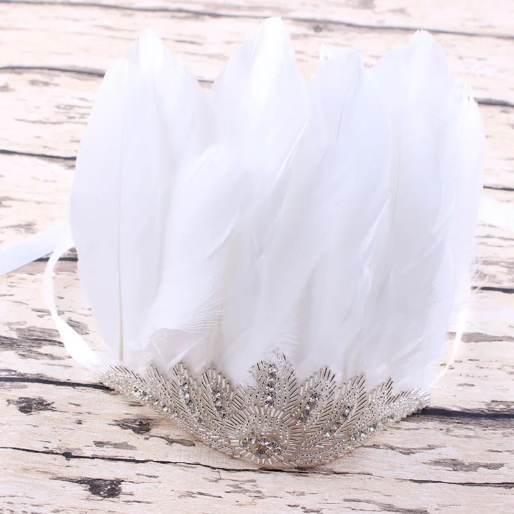Boutique Baby Girl Headwear Princess Feather Crown Headband Bohemian Pad Rhinestone | Мать и ребенок