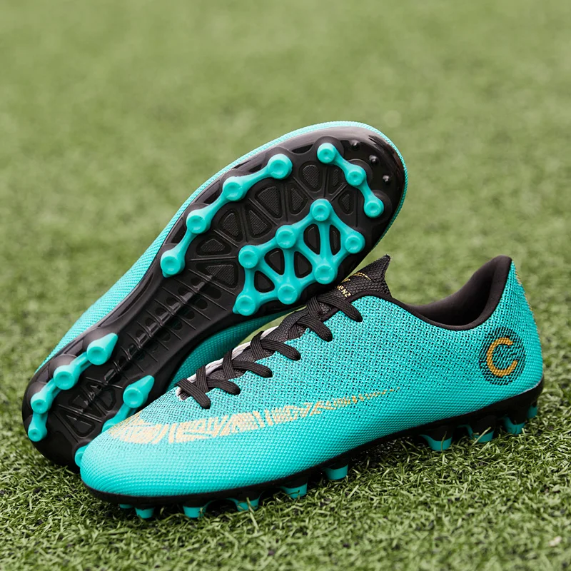 Man Soccer Shoes AG Child Football Outdoor Sport Sneaker For Teenager Men Gold Boots Training Athletics 32-45 | Спорт и развлечения