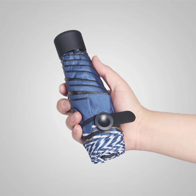 Simanfei 2019 New Arrival Ultra-light Umbrella For Adults Anti-UV Five-folding Parasol Pocket Navy Style Windproof Umbrellas | Дом и сад