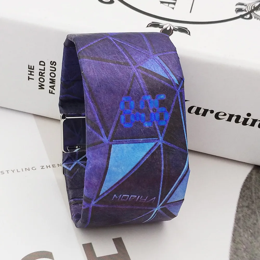 relogio masculino New Creative Paper Watch LED Waterproof Clock Tyvek Paper Strap Digital Watches erkek kol saati