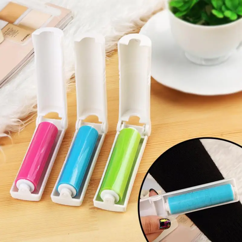 Портативный складной ролик ворса многоразовый моющийся липкий для удаления пыли