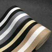 38mm 5 yardslot 1 4 wide twill webbing khaki white striped polyester cotton strap for bag