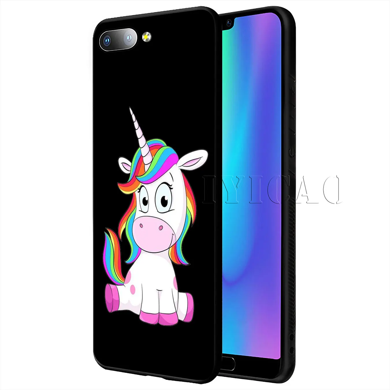 Мягкий силиконовый чехол для телефона IYICAO Dinosaur Unicorn Для Huawei Y9 Y7 Y6 Prime 2019 Honor 20 8C 8X 8 9