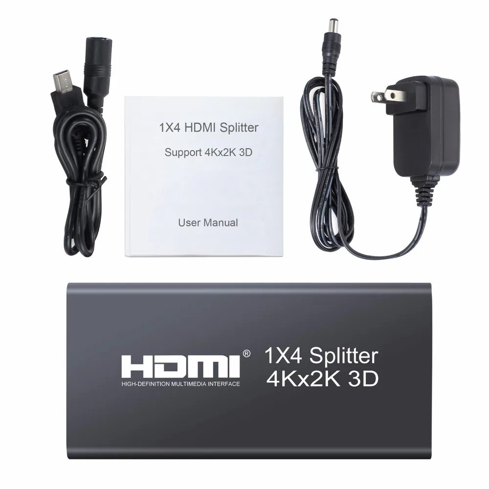 LiNKFOR 1 × 4 HDMI сплиттер Поддержка 4K x 2K 3D вход выходной адаптер DTS HD/Dolby trueHD/LPCM7.1/DTS