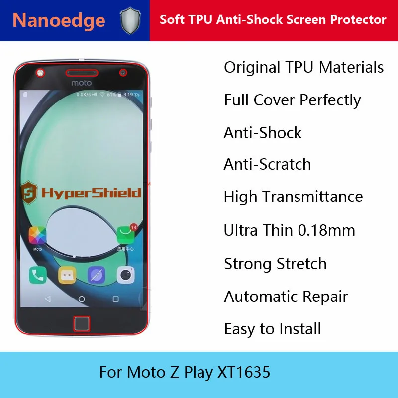 Nanoedge Полный Обложка Мягкая TPU Анти-Шок Анти-Взрыв Протектор Экрана Мобильного
