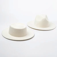 women 100 wool felt hats white wide brim fedoras for wedding party church hats pork pie fedora hat floppy derby triby hats base