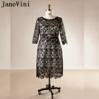 janevini lebanon lace plus size mother of the bride dresses with 34 sleeves tea length beaded groom mother evening gowns party