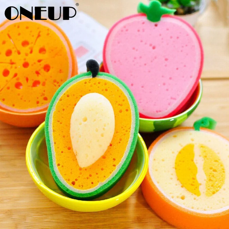ONEUP забавная Бытовая кухонная губка для фруктов чистящая ткань хлопковая