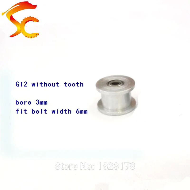 

Бесплатная доставка, 5 шт., 3D-принтер 2GT, бездействие, шкив синхронизации отверстие шестерни 3 мм для ремня GT2, ширина 6 мм, без зубцов