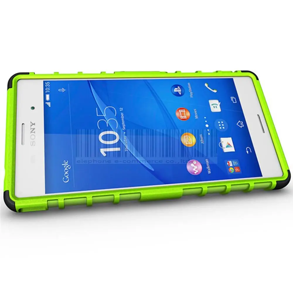 Hybrid Armor Hard Case Impact Stand Cover For Sony Xperia M4 Aqua E2303 E2333 E2353 E2312 With/Without FILMS STYLUS @ |