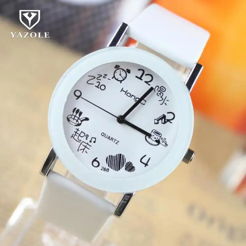 Модные корейские кварцевые наручные часы из искусственной кожи с мультяшным