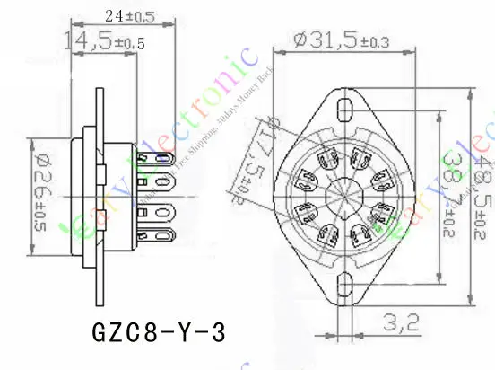 Опт и розница 20 шт. позолоченная 8pin Керамическая Вакуумная розетка верхнее