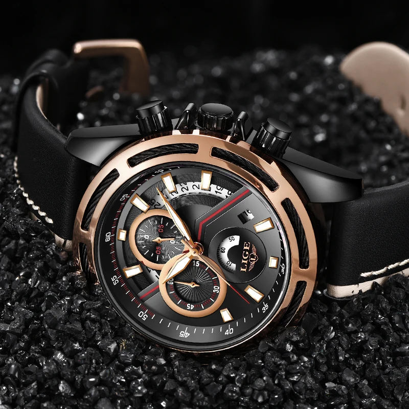 2018 LIGE Hommes Montre De люкс брендовый водонепроницаемый мужской автоматический Дата