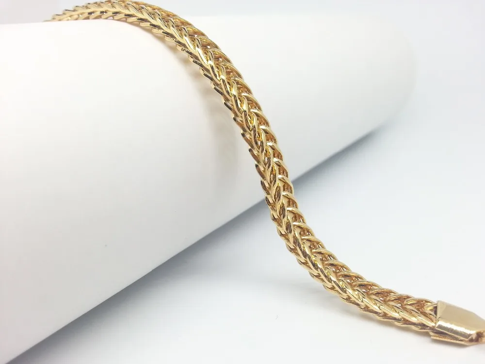 6 8 мм Золотая Свадебная вечеринка Мужская цепочка для мальчиков ожерелье браслет