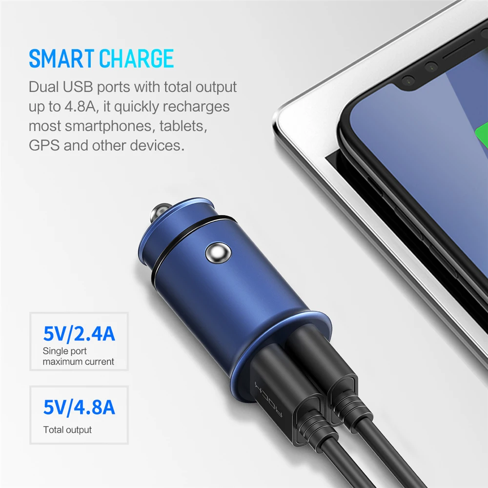 4.8a двойное Usb Автомобильное зарядное устройство универсальное мобильное