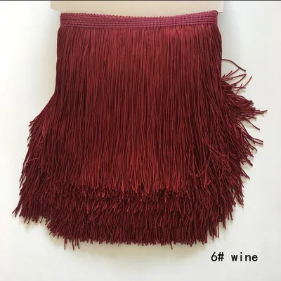 Wine red 1 yards 1 ярд 15 см длинная бахрома кружево кисточка полиэстер кружевная отделка Лента для латинских танцев юбка занавеска бахрома для шитья - Цвет: Wine red 1 yards