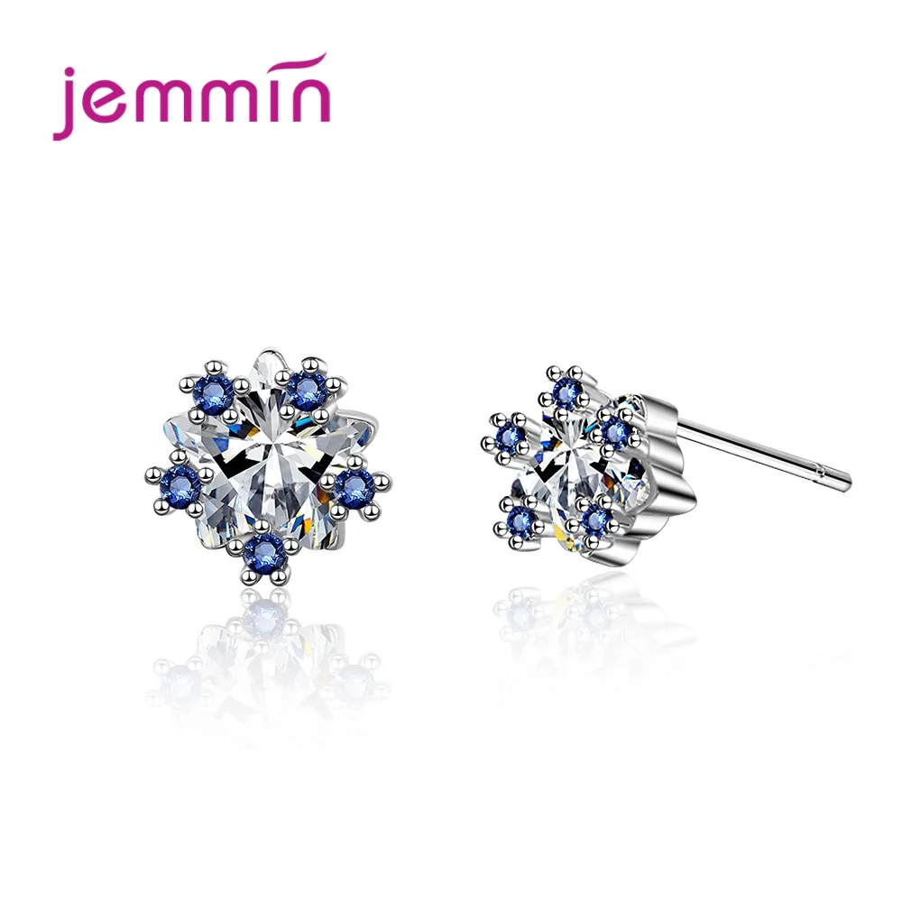 

New Arrival 925 Sterling Silver Stud Earrings Square Cubic Zirconia Stone Hot Sale Women Girls Party Appointment Jewelry
