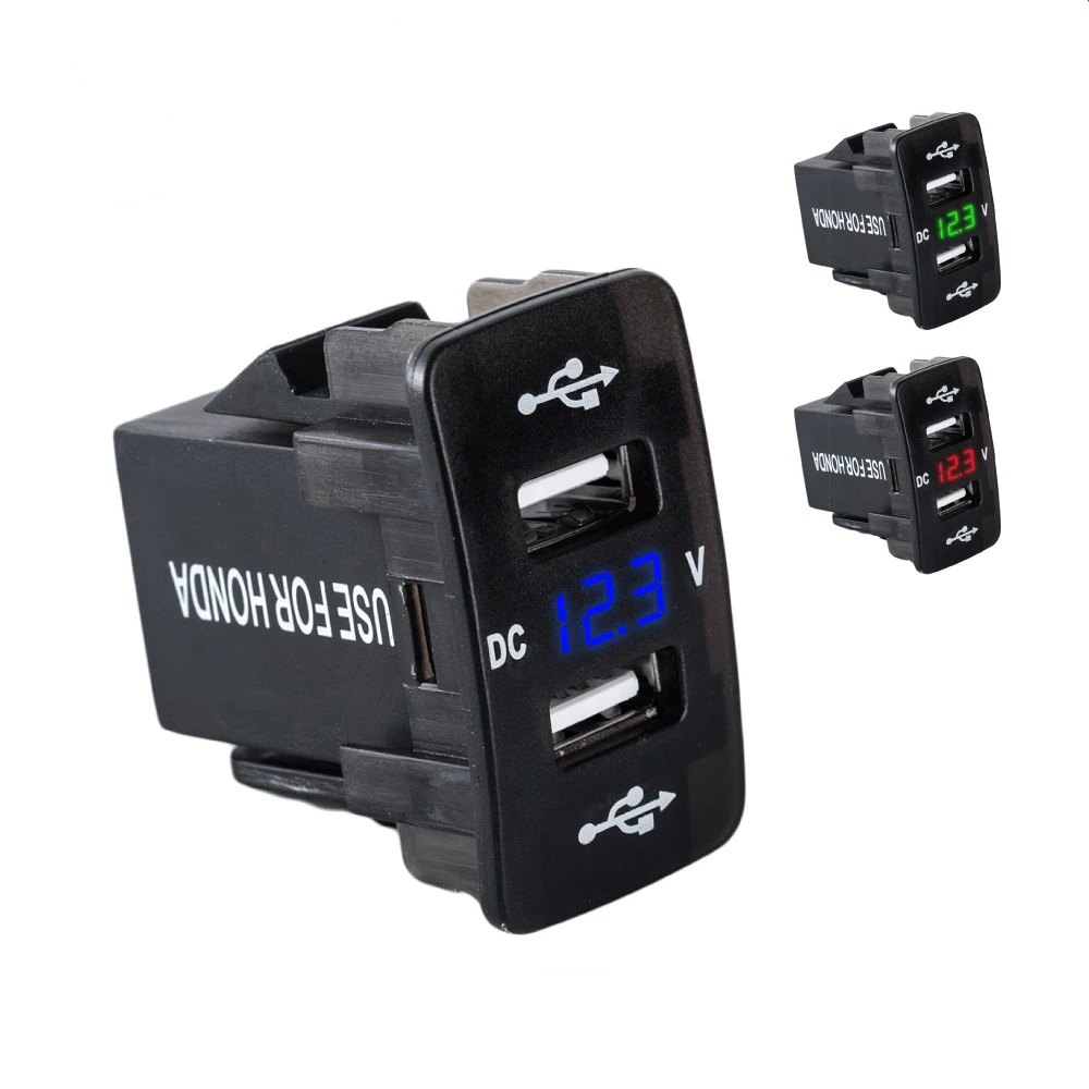 Для Honda 12V 24V на 2-портный Dual Порты и разъёмы USB Зарядное устройство гнездо