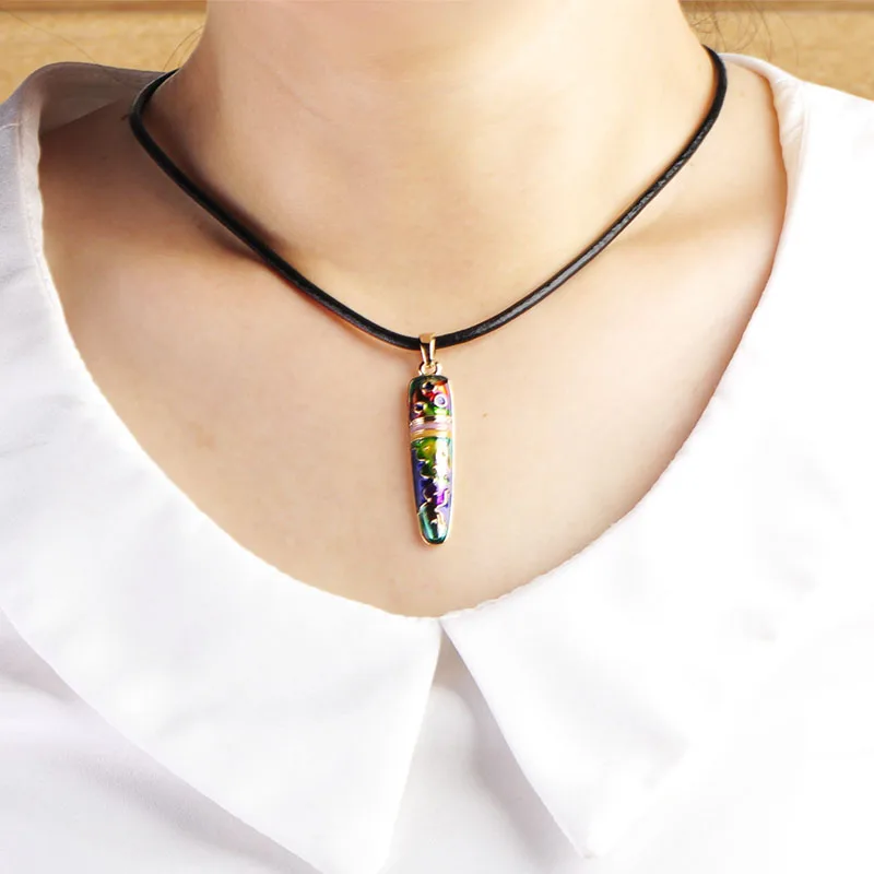 Женский комплект из колье и серёг Blucome разноцветный в форме ручки с веревкой