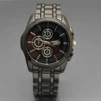 fashion casual black steel band quartz watch men fashion brand watch free shipping 6857