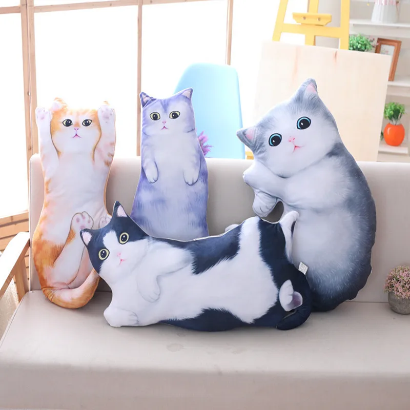3D моделирование мультфильм Подушка валик в виде кошки индивидуальное постельное
