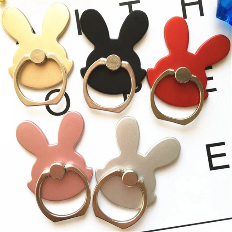 

50pcs/lot Reusable Rabbit Finger Ring Smartphone Phone Stand Holder Mobile Phone Holder Stand For iPhone iPad Huawei All Phone#