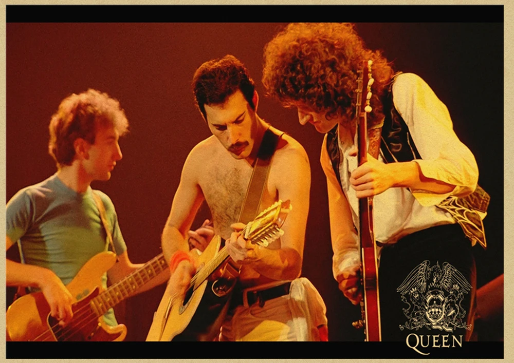 С группой Queen музыкальный крафт Бумага плакат Винтаж печатным рисунком основа декоративная настенная живопись Стикеры - Цвет: Розовый
