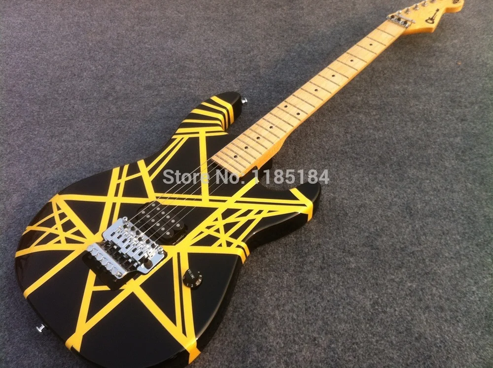 GOOD SOUND Eddie Van Halen Signature Charvel Guitar EVH electric guitar with black and yellow strip