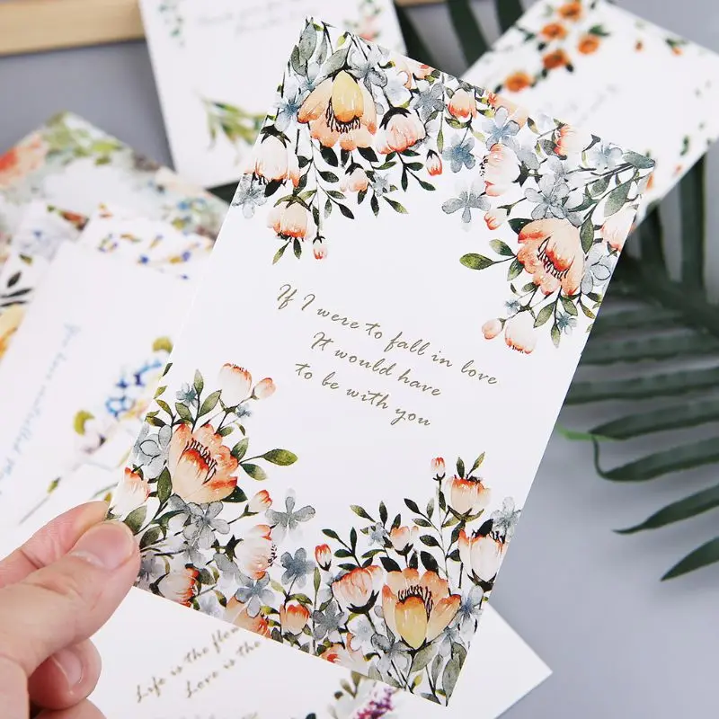 

30 Sheets Flowers Paintings Retro Vintage Postcard New Year Christmas Gift Card Wish Poster Cards Girls Gift C26