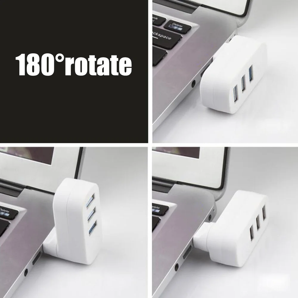 3-портовый usb-хаб 2 0 + 3 USB высокоскоростной разветвитель Вращающийся адаптер