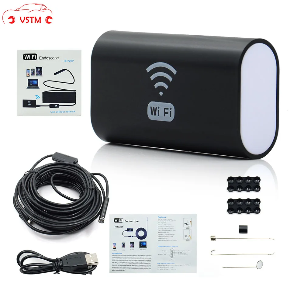 Водонепроницаемая камера эндоскоп 8 мм 10 м 720P Wi Fi|Эндоскоп и инструмент для поиска