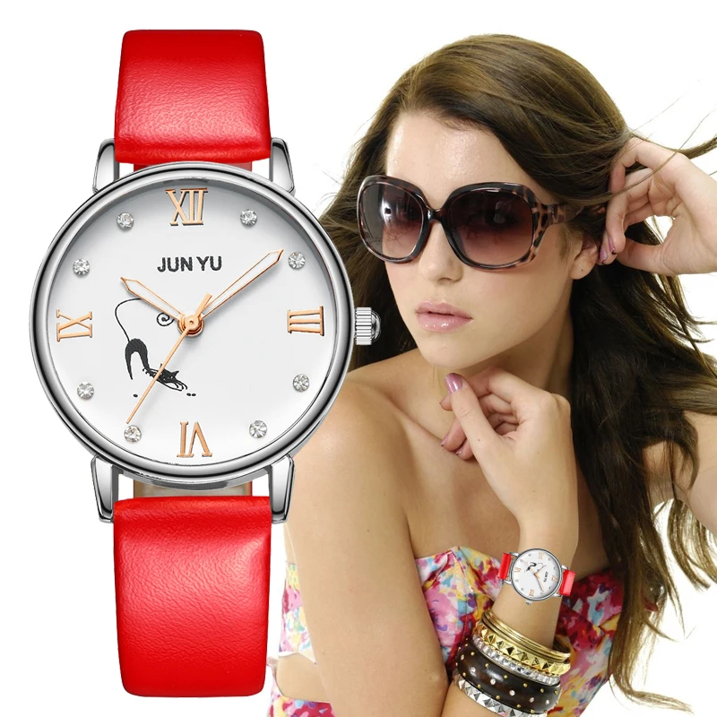 High Quality Fashion Ladies Simple Womens Watches Faux Leather Analog Life Waterproof Quartz Female Girl Wrist Watch Saat Gift | Наручные