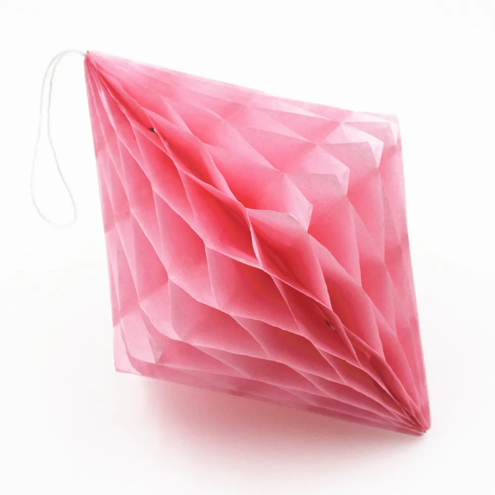 baby pink Тканевая бумага алмазные соты шар lampion baby shower украшение anniversaire день рождения lanterne Свадебный бумажный фонарь - Цвет: baby pink