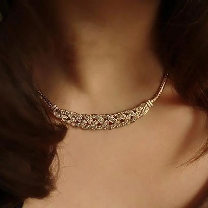 Женское колье-чокер с кристаллами модное ожерелье-чокер подвеской 2017 | Украшения