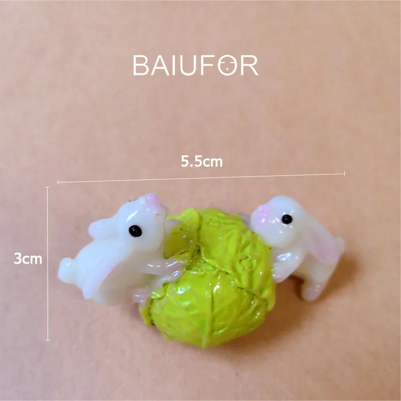 rabbit new 2 BAIUFOR миниатюры террариума Животные Мини кролики капусты корзина Сказочный Сад, миниатюра суккуленты Настольный Декор изделия из смолы - Цвет: rabbit new 2