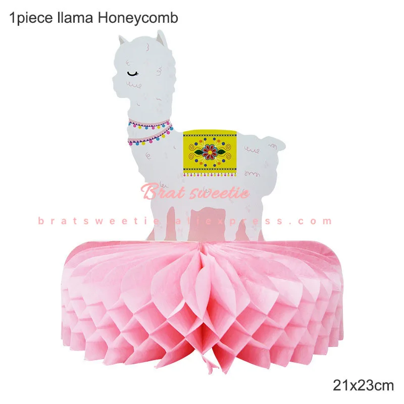 pink llama honeycomb Лама вечерние ламы Альпака бумажные тарелки салфетки для стаканчиков одноразовая соломка принадлежности животные День рождения украшения Дети - Цвет: pink llama honeycomb