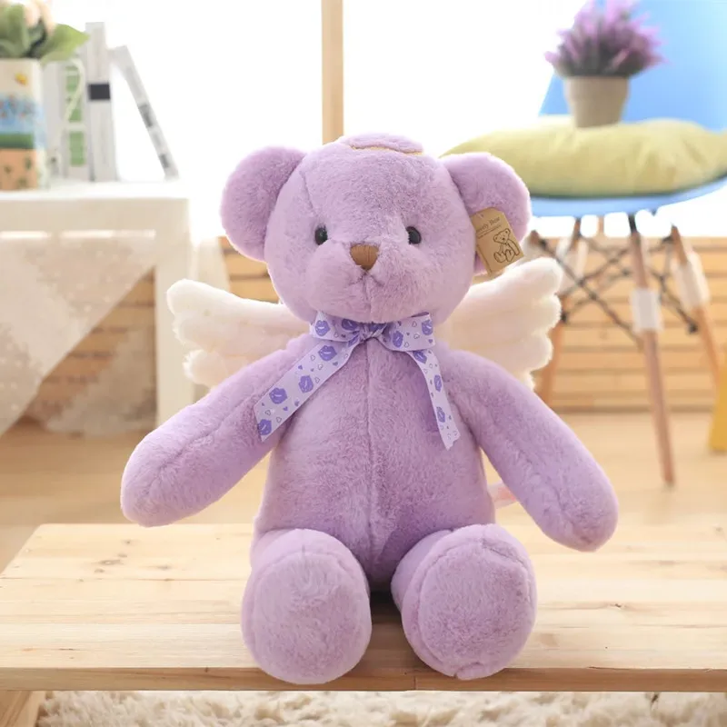 Новый плюшевый медвежонок-Ангелочек милые плюшевые куклы белое крыло игрушки в