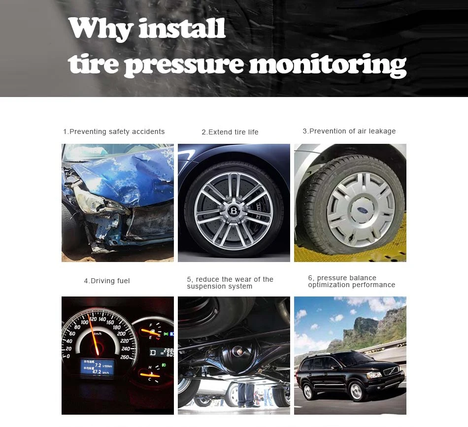 Автомобильная солнечная система TPMS контроля давления в шинах датчик Система