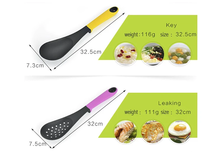 Новый набор посуды 7 шт./компл. кухонной утвари антипригарная нейлоновая кухонная