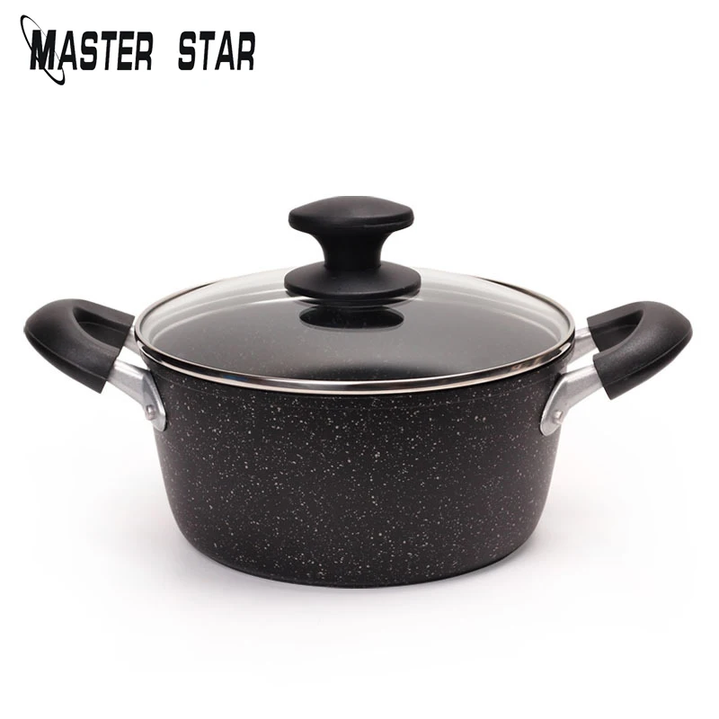 Master Star 24 см китайские медицинские каменные воки с крышкой антипригарные алюминиевые стоковые горшки газовая плита индукционная плитка Универсальная