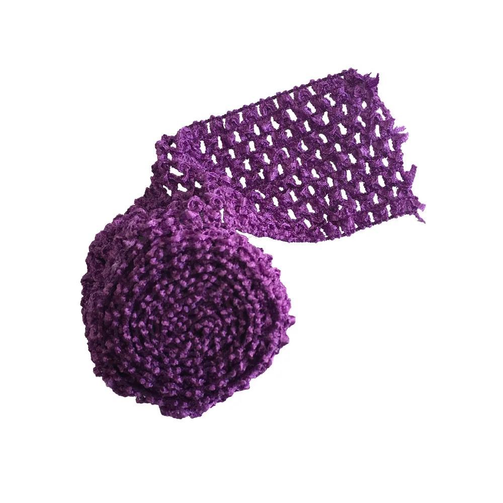 Purple 1 meter 2,7" вязаная крючком повязка на голову, обрезная лента, юбка-пачка «сделай сам», фатиновая юбка, пояс, украшение на день рождения, Рождество, вечеринку - Цвет: Purple 1 meter