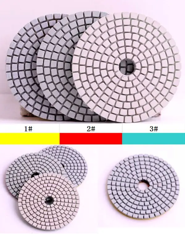 DC-AWS3PP01 dry and wet diamond pads 3" flexible 3 step polishing for stone marble | Инструменты