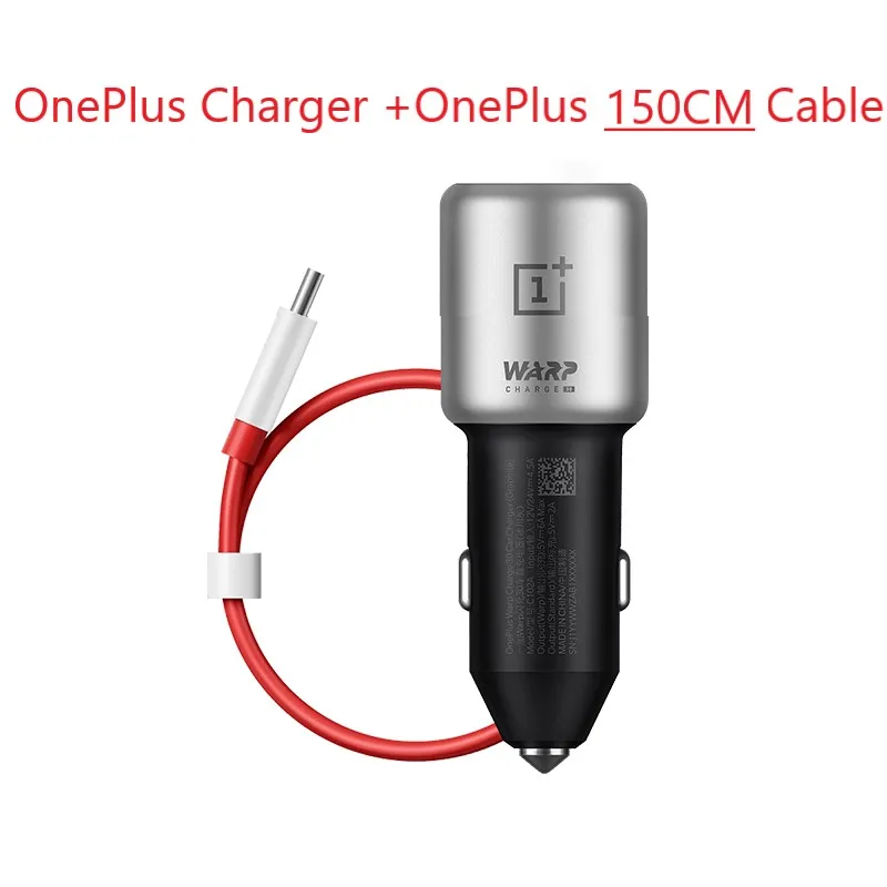 ChargerX150CM Cable Оригинальное автомобильное зарядное устройство OnePlus Warp 30 Вт 7Pro 20 Вт OnePlus 7/6 T/6/5 T/5/3T/3 QC 3,0 Быстрая зарядка кабель usb 3,1 type C - Тип штекера: ChargerX150CM Cable