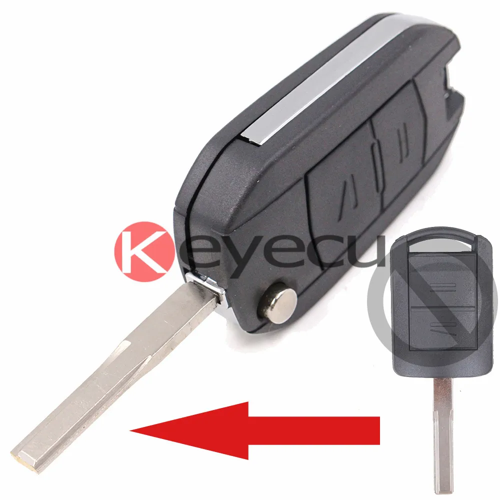 Брелок Keyecu 10 шт./лот Складной Корпус для ключей 2 кнопки Opel Corsa Agila Meriva Combo |