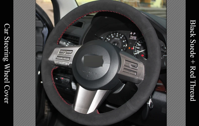 LQTENLEO черная замша DIY Ручная сшитая крышка рулевого колеса автомобиля для Subaru Outback 2010 2011 2012 Legacy 2009-2012